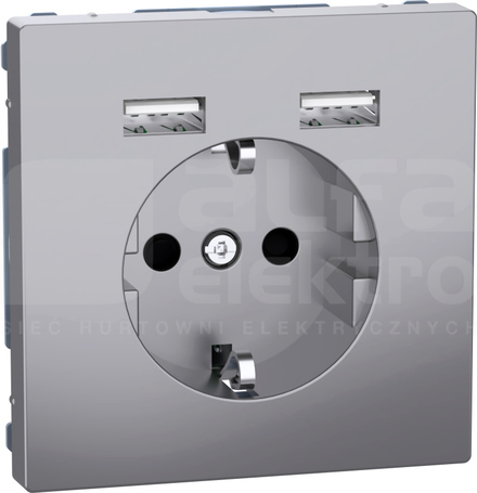 MERTEN SYSTEM D SCHUKO 2xUSB 2,4A stal nierdzewna Gniazdo z ładowarką USB