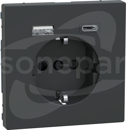 Merten MTN2367-6034 schuko + USB A+C 3A antracyt Gniazdo