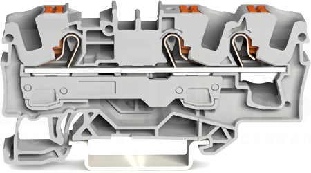 2206-1301 szary 6mm2 Złączka 3-przewodowa przelotowa