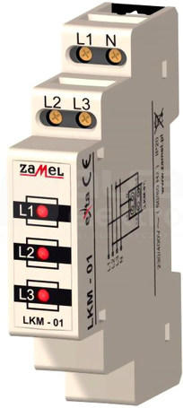 LKM-01-10 230V/400V 3xLED czerwony TN Wskaźnik zasilania