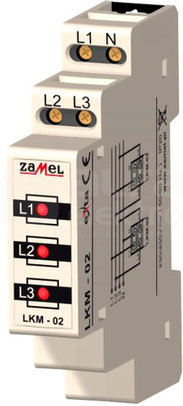 LKM-02-10 230V/400V 3xLED czerwony TN/IT Wskaźnik zasilania