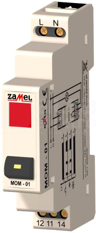 MOM-01-10 LED czerwony 230VAC Moduł sterujący monostabilny