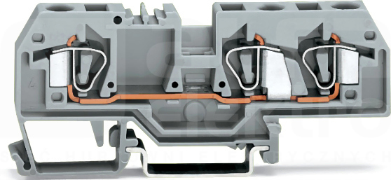 282-681 szara 6mm2 Złączka przelotowa 3przewod.