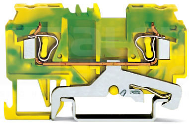 880-907 żółto-ziel.4mm2 Złączka przelotowa 2-przewod