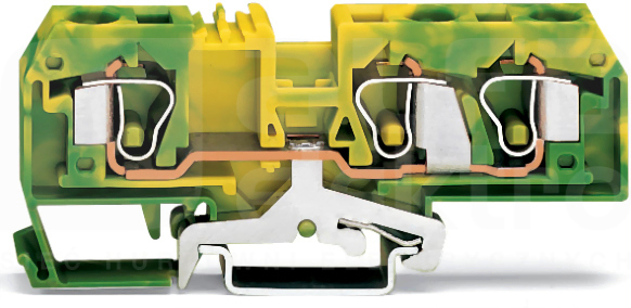 284-687 żółto-ziel.0,2-10mm2 Złączka przelotowa 3-przew.