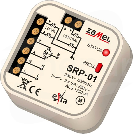 SRP-01 230VAC Sterownik rolet dopuszkowy przewodowy