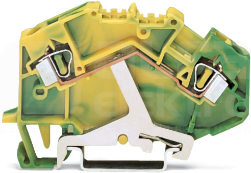 781-607 żółto-ziel.4mm2 PE Złączka przelotowa 2-przewod