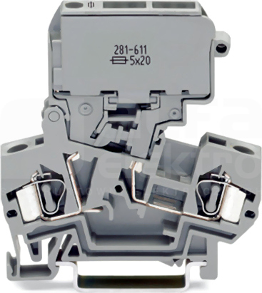 281-611 szara 4mm2 Złączka bezpiecznikowa
