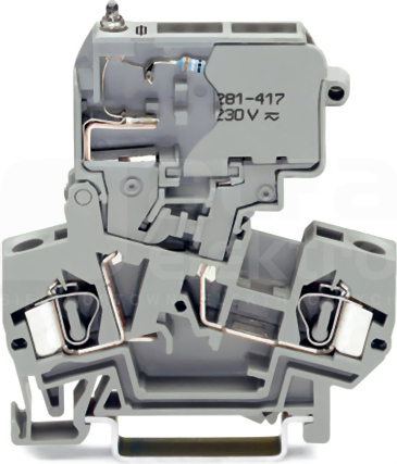 281-622/281-417 szara 4mm2 Złączka z elem.bezpiecznik.