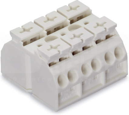 862-693 biały Blok zasilający 3x4mm2