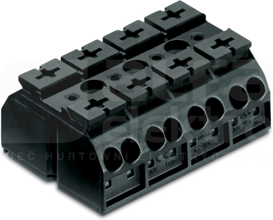 862-504 czarny Blok zasilający 4x4mm2