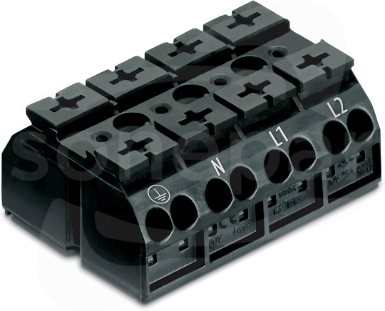 862-1504/999-950 czarny Blok zasilający 5x4mm2
