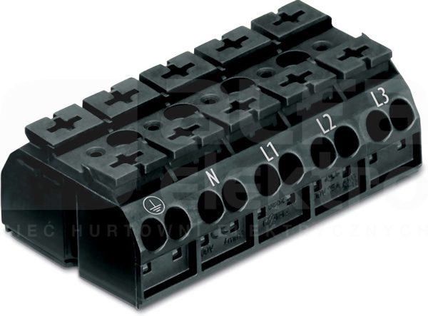 862-1505/999-950 czarny Blok zasilający 5x4mm2