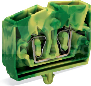 264-317 żółto-ziel.2,5mm2 Złączka przelotowa z stopką