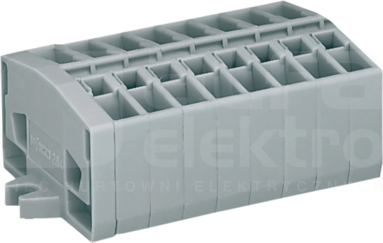 264-108 szara 2,5mm2 MINI Listwa zacisk.2-przew.8-tor