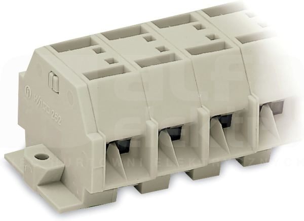 262-233 szara 4mm2 Złączka przelotowa 4-przew.