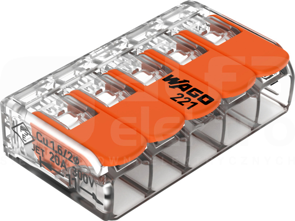 221-415 5x0,14-4mm2 d+l Złączka uniwersalna