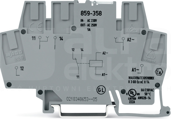859-358 230VAC/DC Złączka z przekaźnik.1P