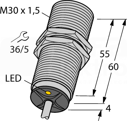 BI15-M30-AP6X 15mm PNP NO M30 Czujnik indukcyjny