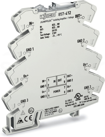 857-412 2,5mm2 6mm 24VDC Przetwornik separacyjny ze wzmocnieniem