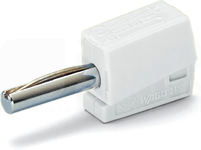 215-611 biały Wtyk bananowy