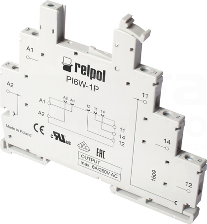 PI6W-1P-230VAC/DC LED zielo Gniazdo przekaźnika