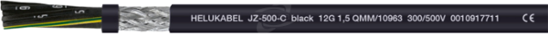 OZ-500-C BLACK 2x0,75 Przewód giętki ekranowany