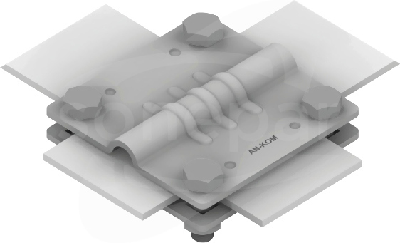 AN-03A/OG/-1 4-śrubowe M8 B=50mm 2 płytk Złącze krzyżowe duże