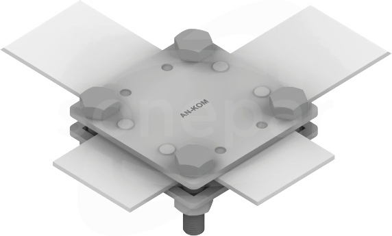 AN-03E/OG/ 4-śrubowe M8 B=30mm 2 płytki Złącze krzyżowe małe
