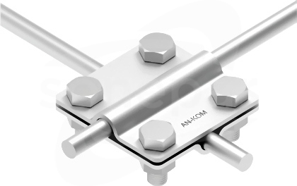 AN-04/OH/ 4-śrubowe M8 B=30mm 2 płytki Złącze krzyżowe małe