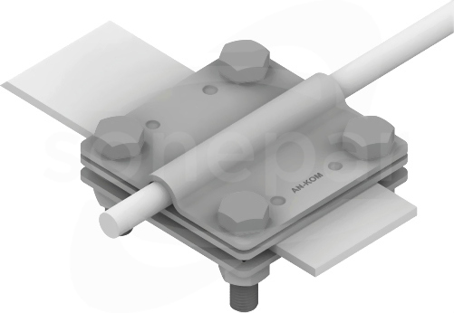 AN-05/OG/ 4-śrubowe M8 B=30mm 3 płytki Złącze krzyżowe duże