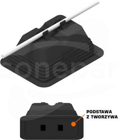 AN-11S Uchwyt betonowy w tworzywie podstawą z tworzywa prostokątna