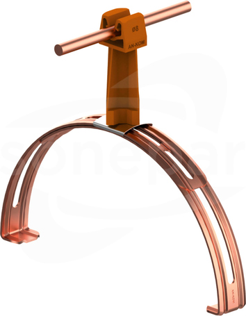 AN-14P/CU/-N Z-zatrzask H=7cm brązowy Uchwyt gąsiorowy rozsuwany