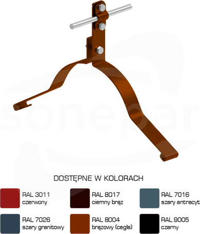 AN-151F/LA/ Z-śruba WZÓR 13 H=10cm Uchwyt gąsiorowy profilowany