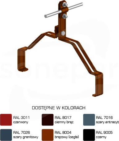 AN-151K/LA/-N Z-śruba WZÓR 15 H=10cm Uchwyt gąsiorowy profilowany