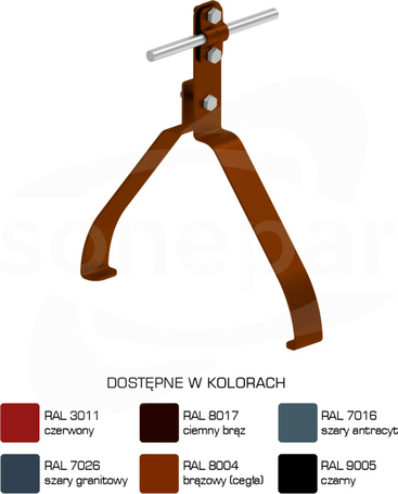 AN-15S/LA/ Z-śruba WZÓR 12 H=10cm Uchwyt gąsiorowy profilowany