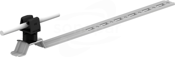 AN-19KPN/OG/C-N Z-zatrzask L=28cm H=3,5cm czarny Uchwyt dachówkowy uniwersalny