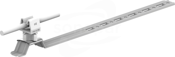 AN-19KPN/OG/S-N Z-zatrzask L=28cm H=3,5cm szary Uchwyt dachówkowy uniwersalny