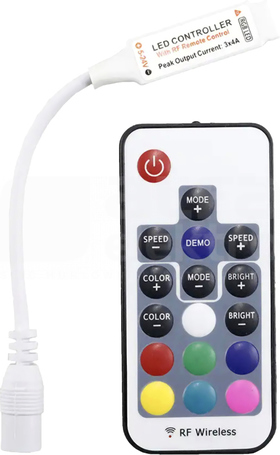 Sterownik LED RGB RF 12V 6A 72W z pilotem 17 przyc Sterownik LED