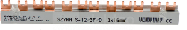Szyna S-12 80A 16mm2 dzielona Szyna prądowa trójtorowa 3F