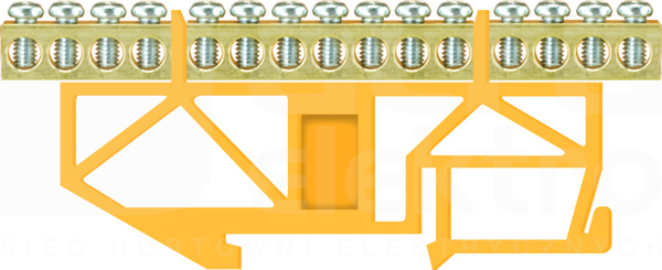 LZ 15/Ż żółty 15x16mm2 Listwa zaciskowa wysoka