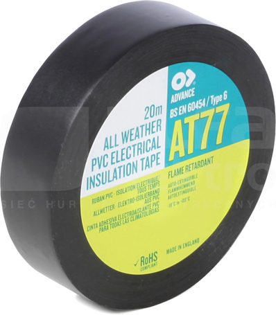 AT-77 19x0,19 20m czarny Taśma izolacyjna t.warunki