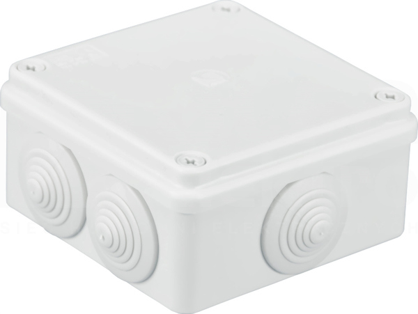 S-BOX 106B 100x100x50 IP65 6 dł. Puszka natynkowa biały