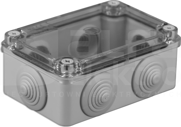 S-BOX 206 120x80x50 IP65 6 dł. Puszka natynkowa pokr.przezr.