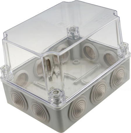 S-BOX 406H-P 190x140x140 IP65 10 dł. Puszka natynkowa herm.przezroczysta
