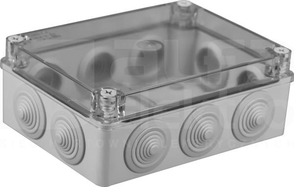 S-BOX 406-P 190x140x70 IP65 10 dł. Puszka natynkowa pokrywa przezroczysta