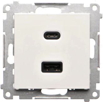SIMON55 USB A+C 3,1A biały mat Ładowarka USB podwójna