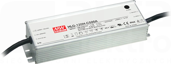 HLG-120H 150W 215-430V/0,7A IP67 Zasilacz impulsowy
