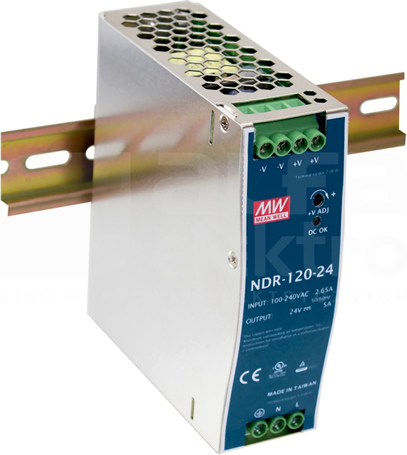NDR-120-24 120W 24V/5A Zasilacz impulsowy jednofazowy