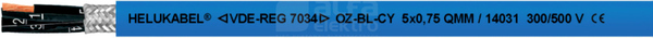 OZ-BL-CY 2x0,75 /500V nr nieb. Przewód sterowniczy ekranowany EEx